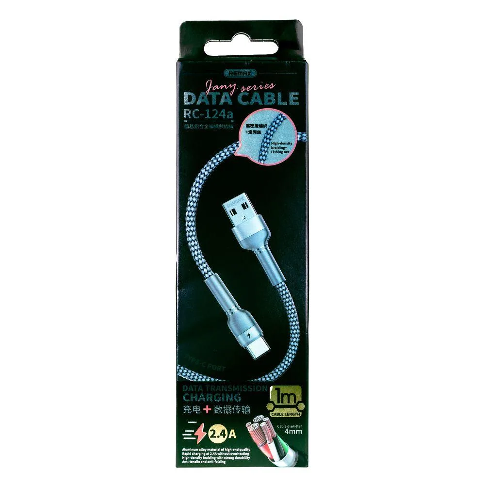 Кабель USB Remax RC-124a Jany Type-C Колір Чорний