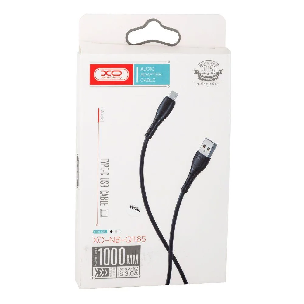 Кабель USB XO NB-Q165 Type-C 3A Колір Бiлий