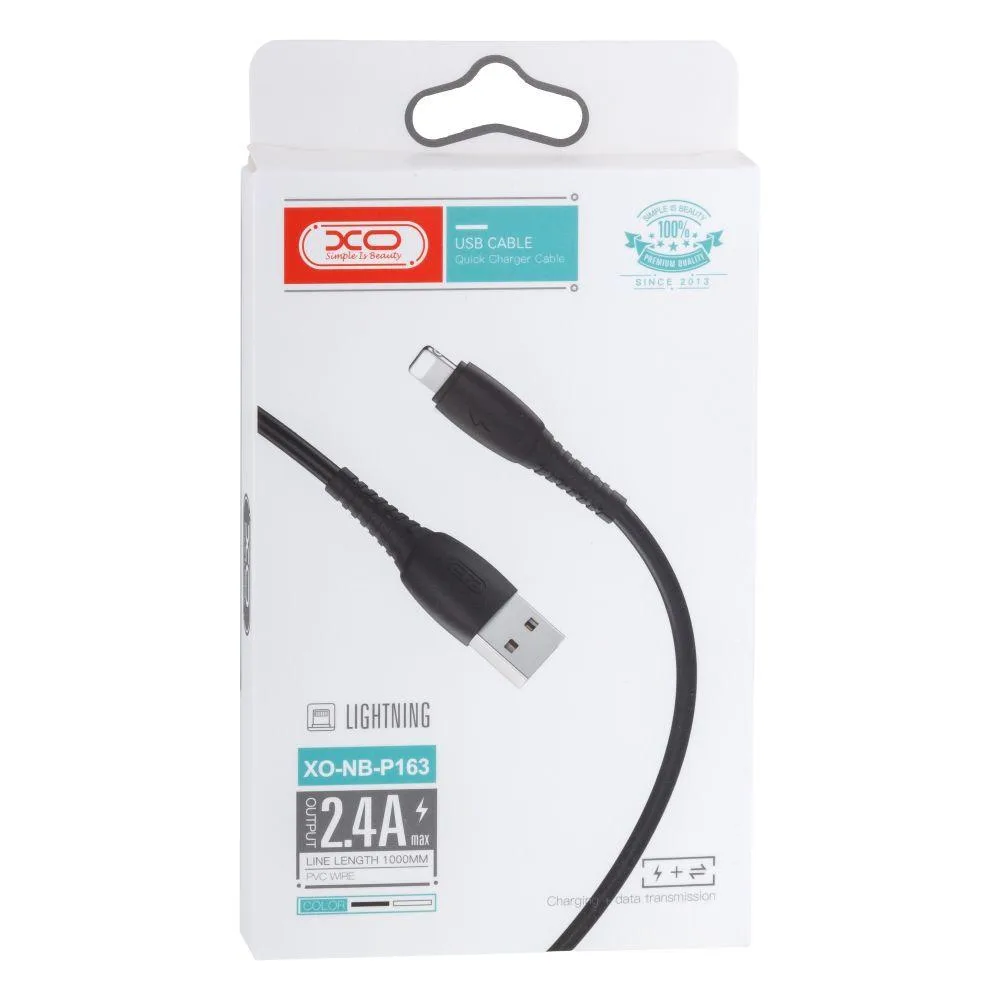 Кабель USB XO NB-P163 2.4A USB Lightning Колір Бiлий