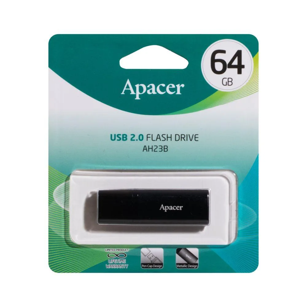 USB флеш-накопичувач Apacer AP64 64gb Колір Чорний