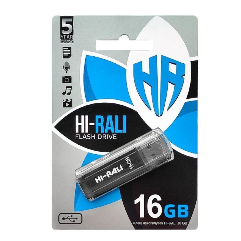 USB флеш-накопичувач Hi-Rali Stark 16gb Чорний