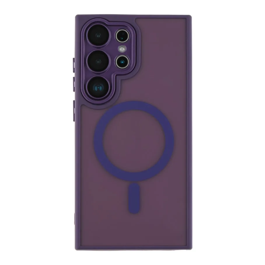 Чохол TPU+PC Magnetic Matte Camera Lens with Magsafe для Samsung Galaxy S23 Ultra 5G (S918) Dark Purple