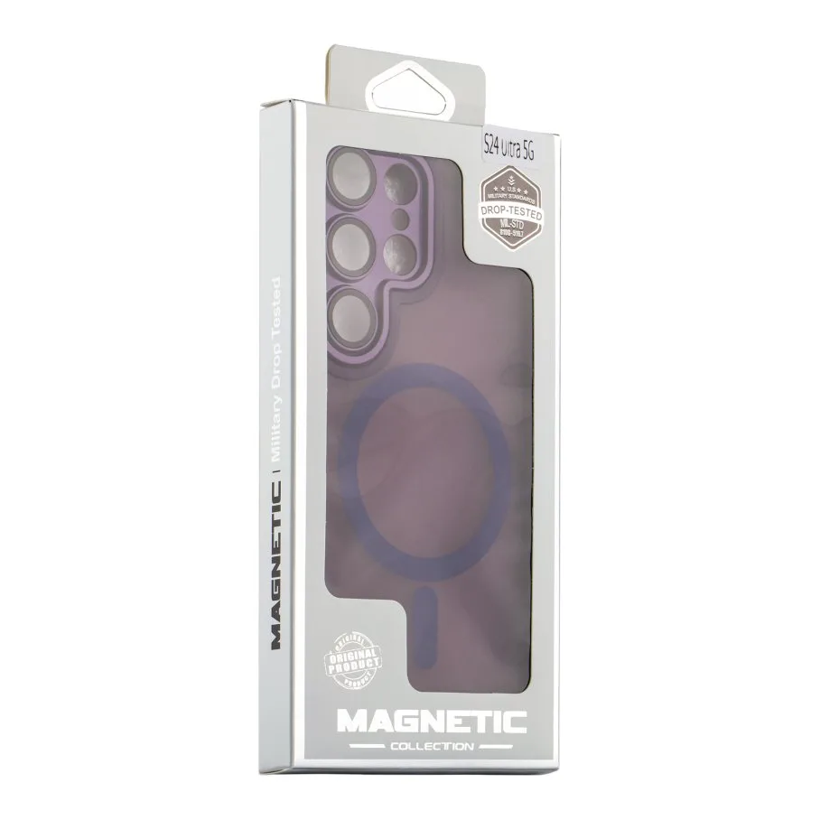 Чохол TPU+PC Magnetic Matte Camera Lens with Magsafe для Samsung Galaxy S23 Ultra 5G (S918) Dark Purple