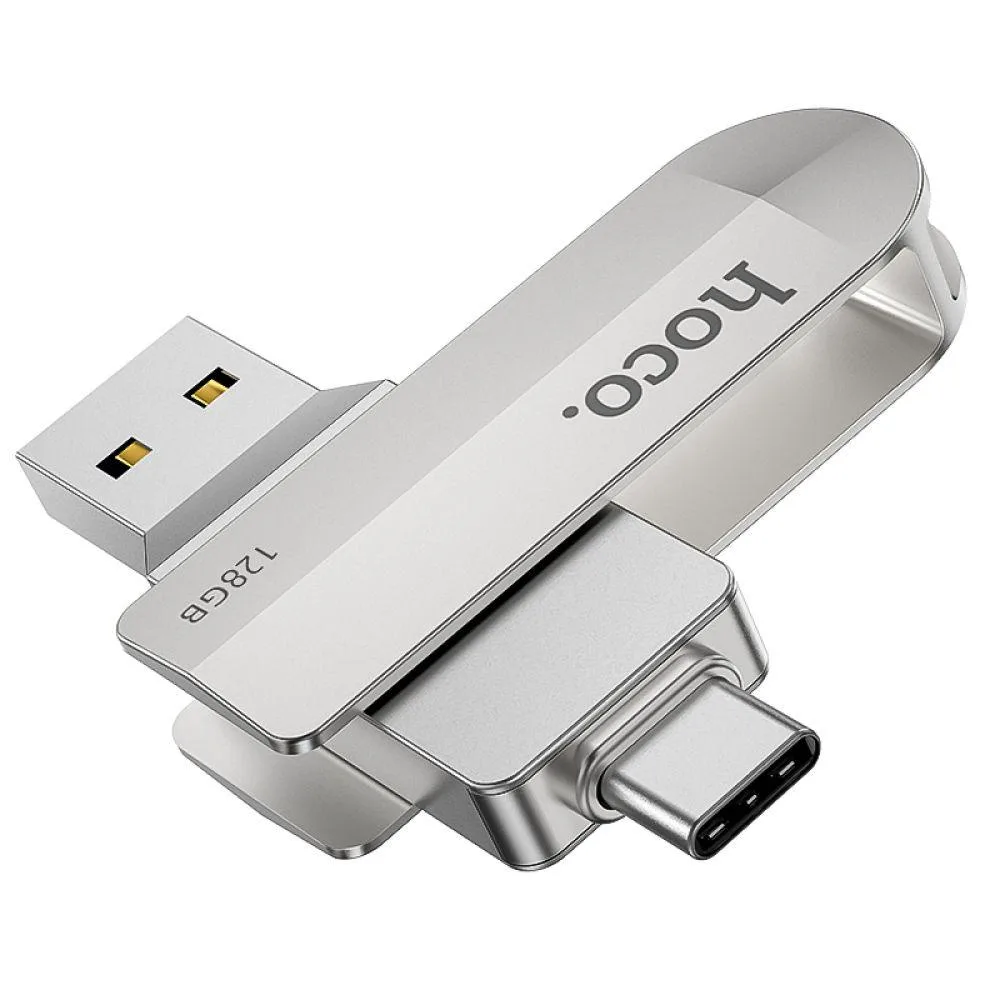 USB флеш-накопичувач Hoco UD10 USB3.0 Type C 128GB Сталевий