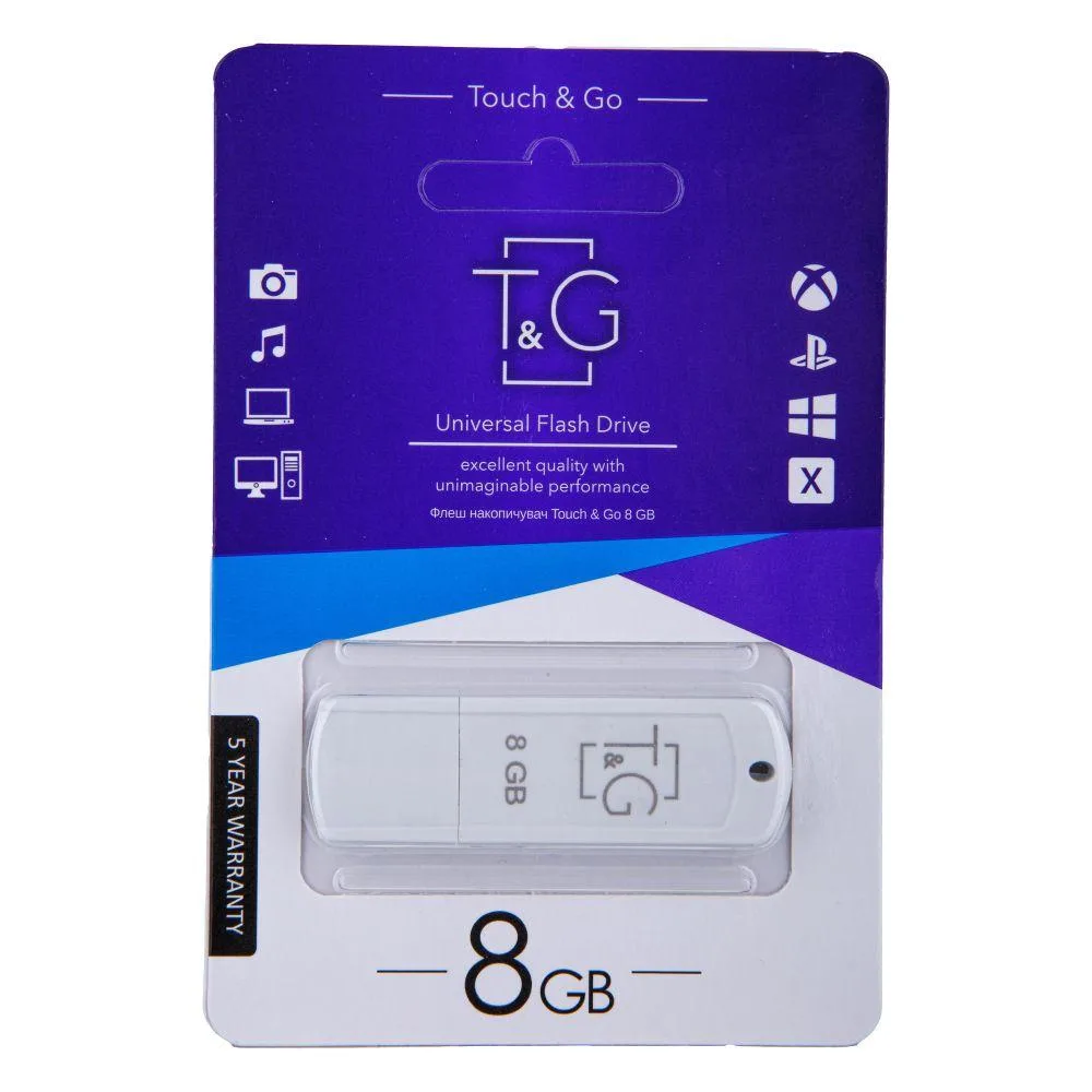 USB флеш-накопичувач T&G 8gb Classic 011 Колір Білий