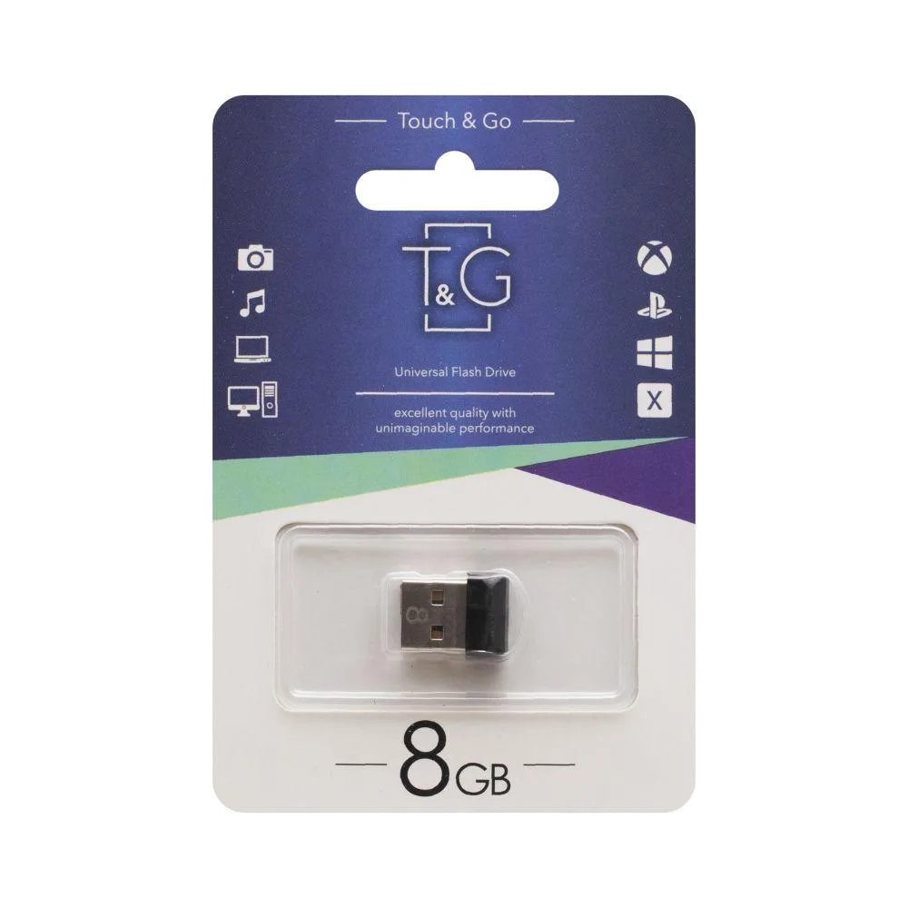 USB флеш-накопичувач T&G 8gb Shorty 010 Колір Чорний