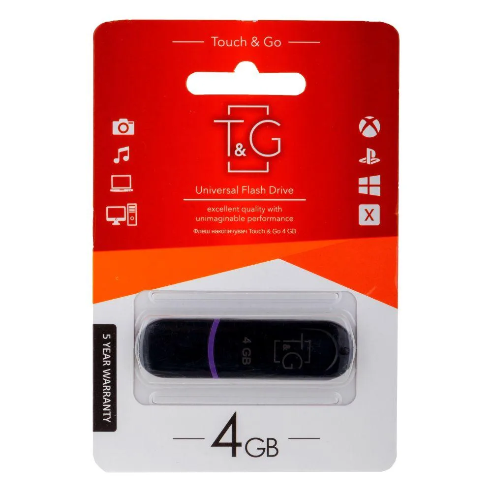 USB флеш-накопичувач T&G 4gb Classic 012 Колір Чорний