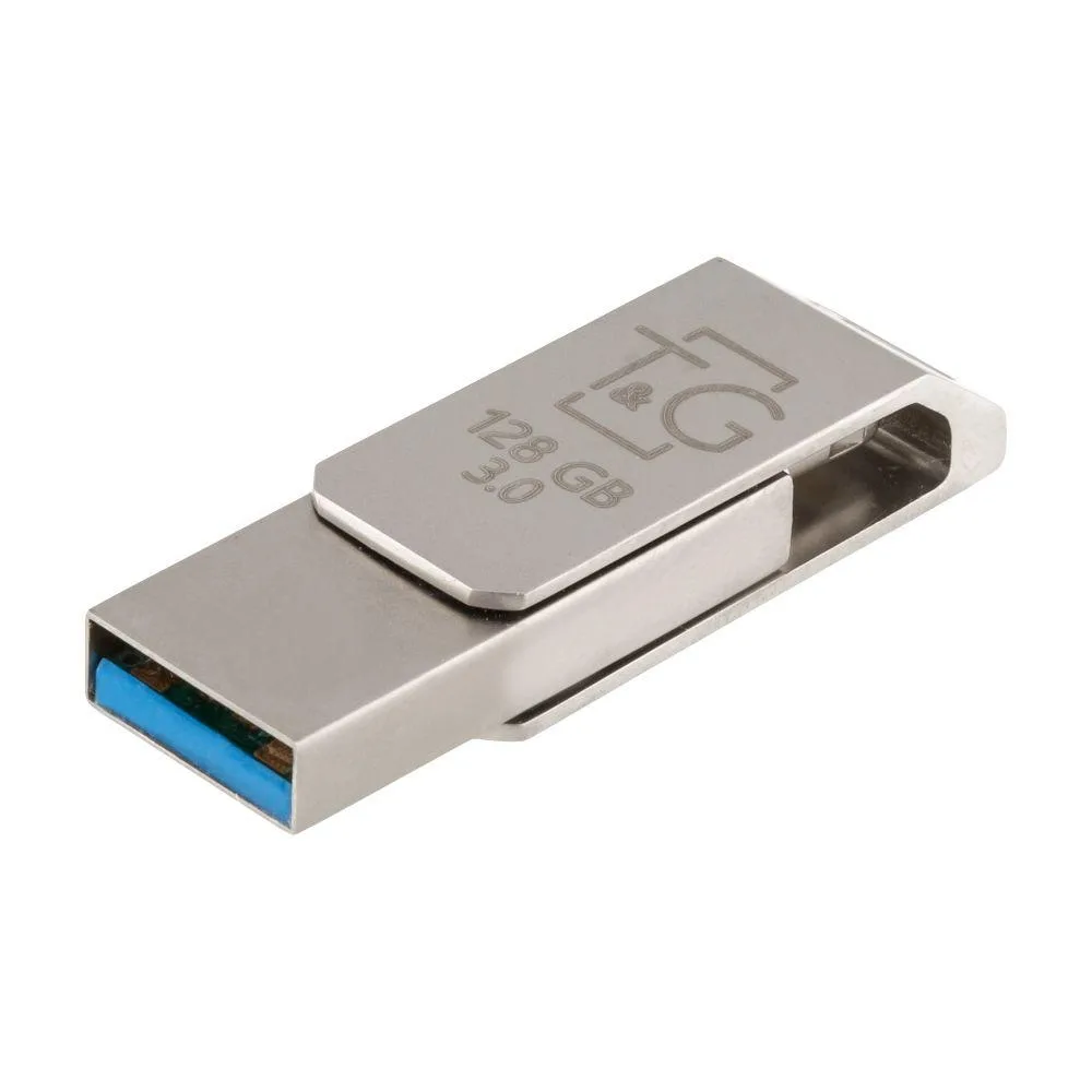 USB OTG флеш-накопичувач T&G 2&1 3.0 Lightning 128gb Metal 008 Колір Сталевий