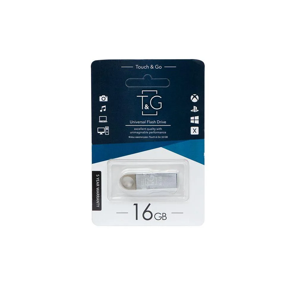 USB флеш-накопичувач T&G 16gb Metal 026 Колір Сталевий