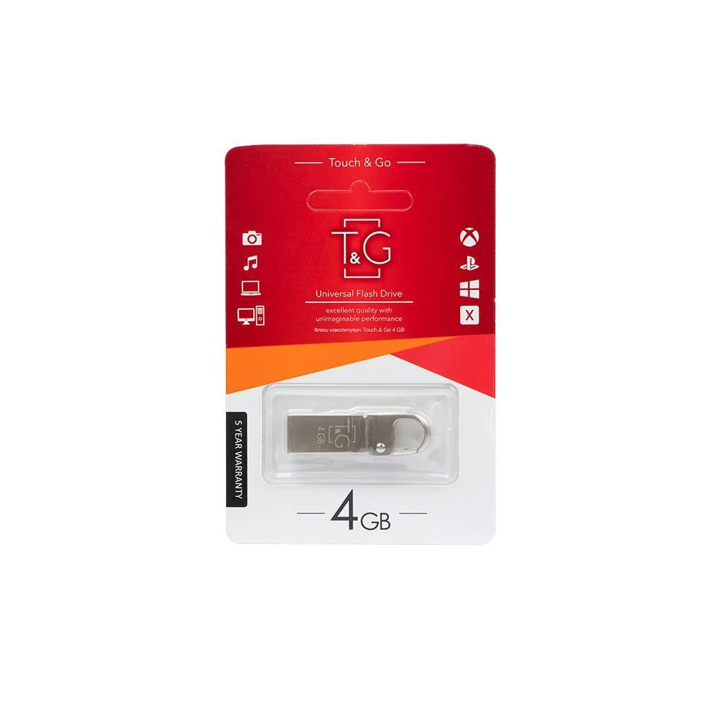 USB флеш-накопичувач T&G 4gb Metal 027 Колір Сталевий
