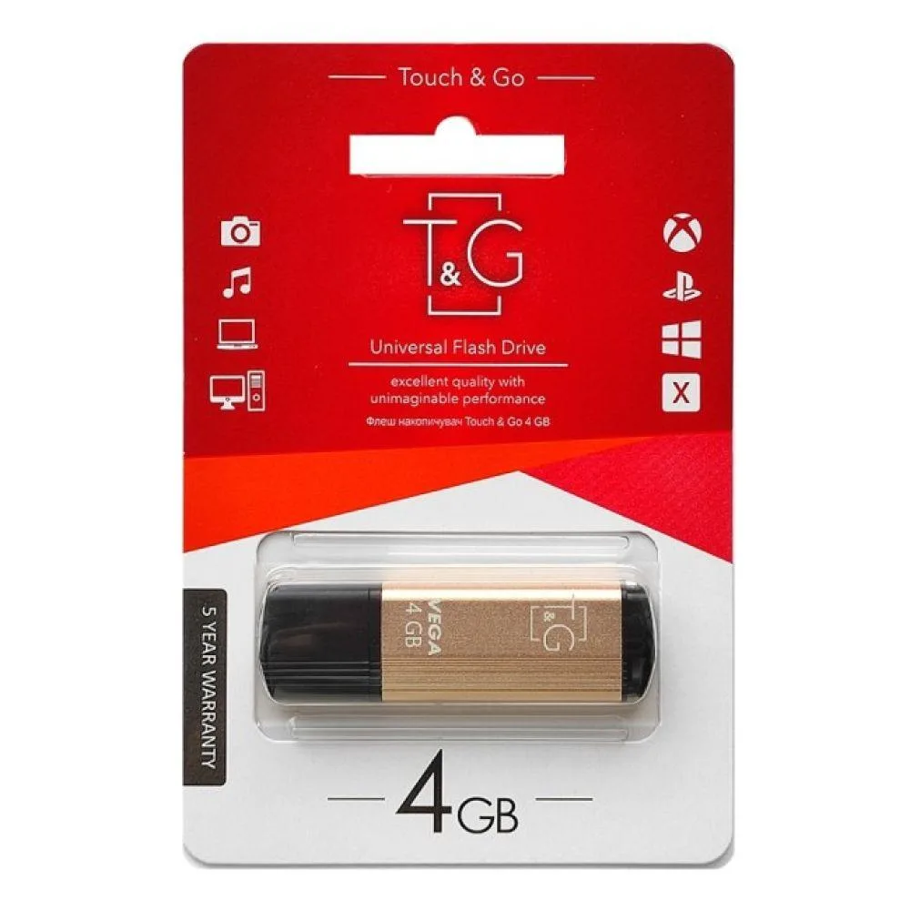 USB флеш-накопичувач T&G 4gb Vega 121 Колір Сталевий