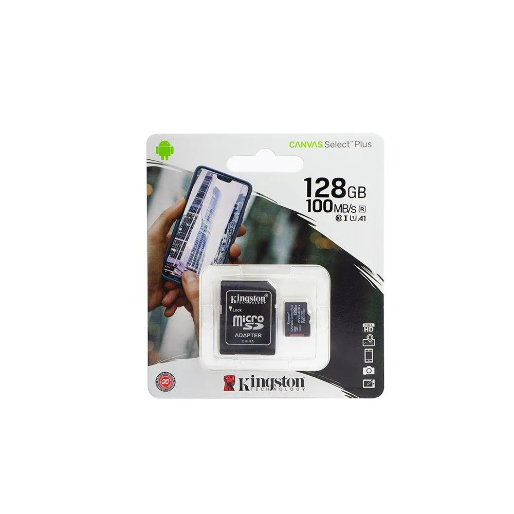 Карта Пам'яті Kingston MicroSDXC (UHS-1) 128gb 10 Class & Adapter Колір Чорний