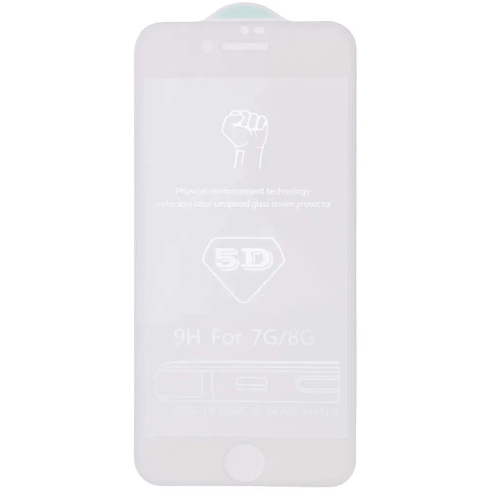 Захисне скло 5D Hard (full glue) (тех.пак) для Apple iPhone 7 / 8 / SE (2020) (4.7