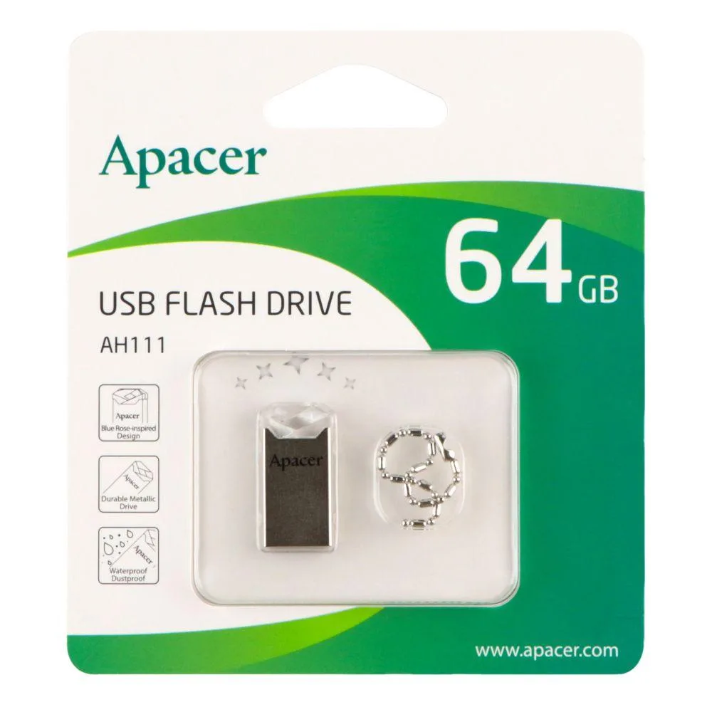 USB флеш-накопичувач Apacer AH111 64gb Кришталевий