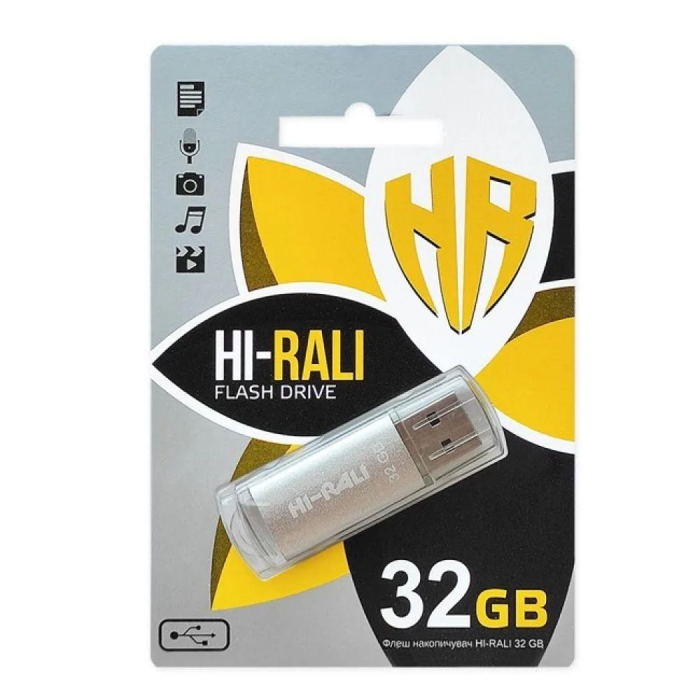 USB флеш-накопичувач Hi-Rali Rocket 32gb Чорний