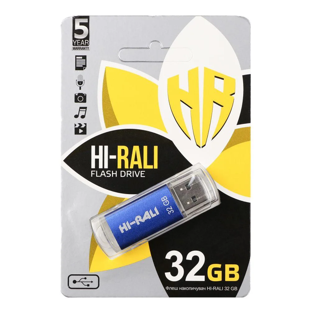 USB флеш-накопичувач Hi-Rali Rocket 32gb Чорний