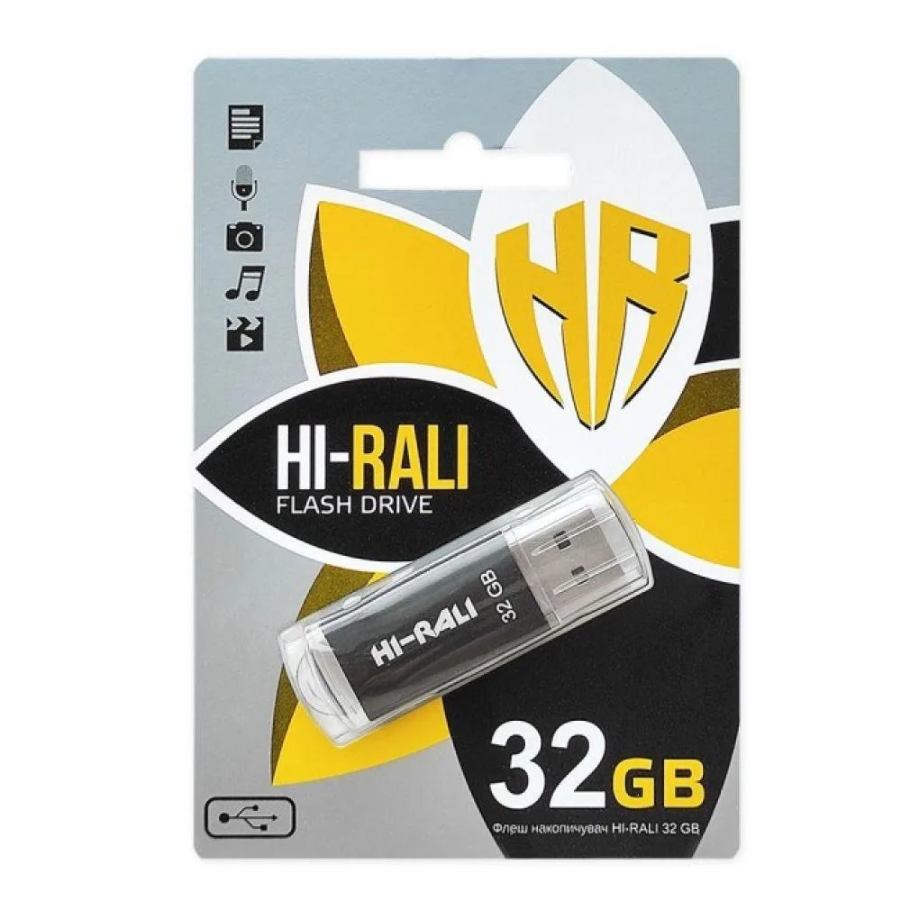 USB флеш-накопичувач Hi-Rali Rocket 32gb Сталевий