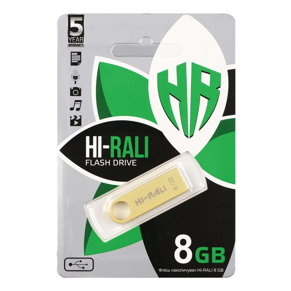 USB флеш-накопичувач Hi-Rali Shuttle 8gb Сталевий