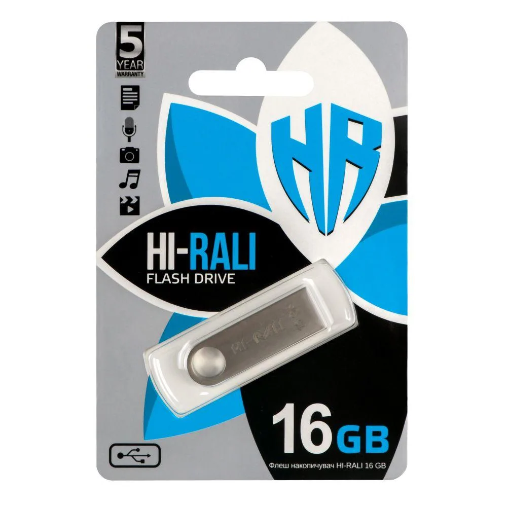 USB флеш-накопичувач Hi-Rali Shuttle 16gb Чорний