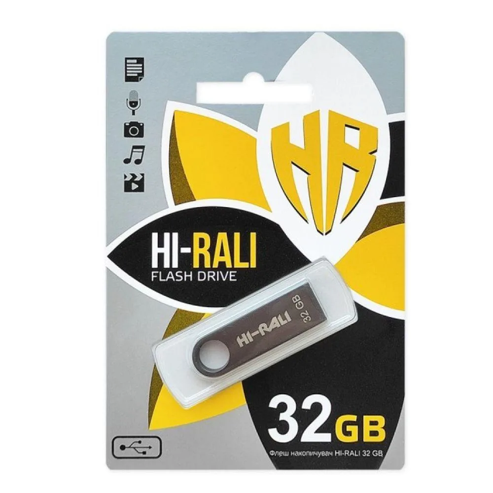 USB флеш-накопичувач Hi-Rali Shuttle 32gb Чорний