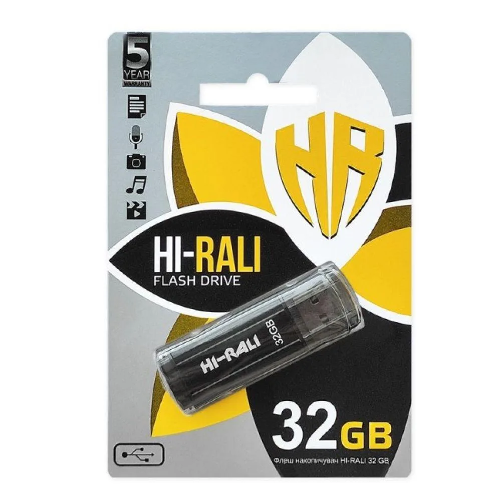 USB флеш-накопичувач Hi-Rali Stark 32gb Сталевий