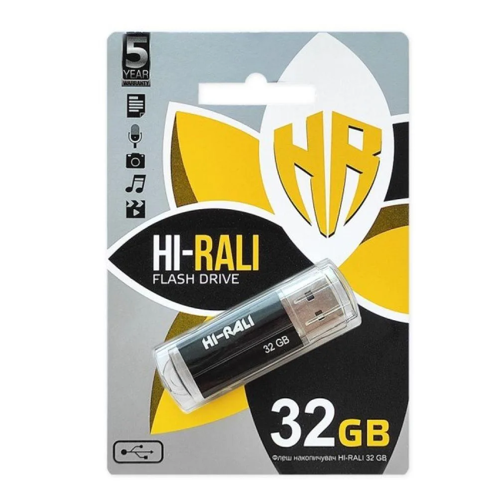 USB флеш-накопичувач Hi-Rali Corsair 32gb Чорний