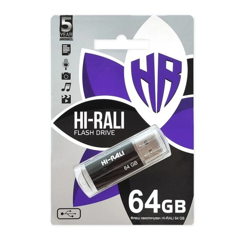 USB флеш-накопичувач Hi-Rali Corsair 64gb Сталевий
