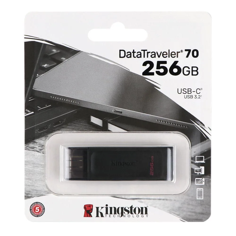 USB флеш-накопичувач 3.2 Kingston DT 70 256GB Type-C Чорний
