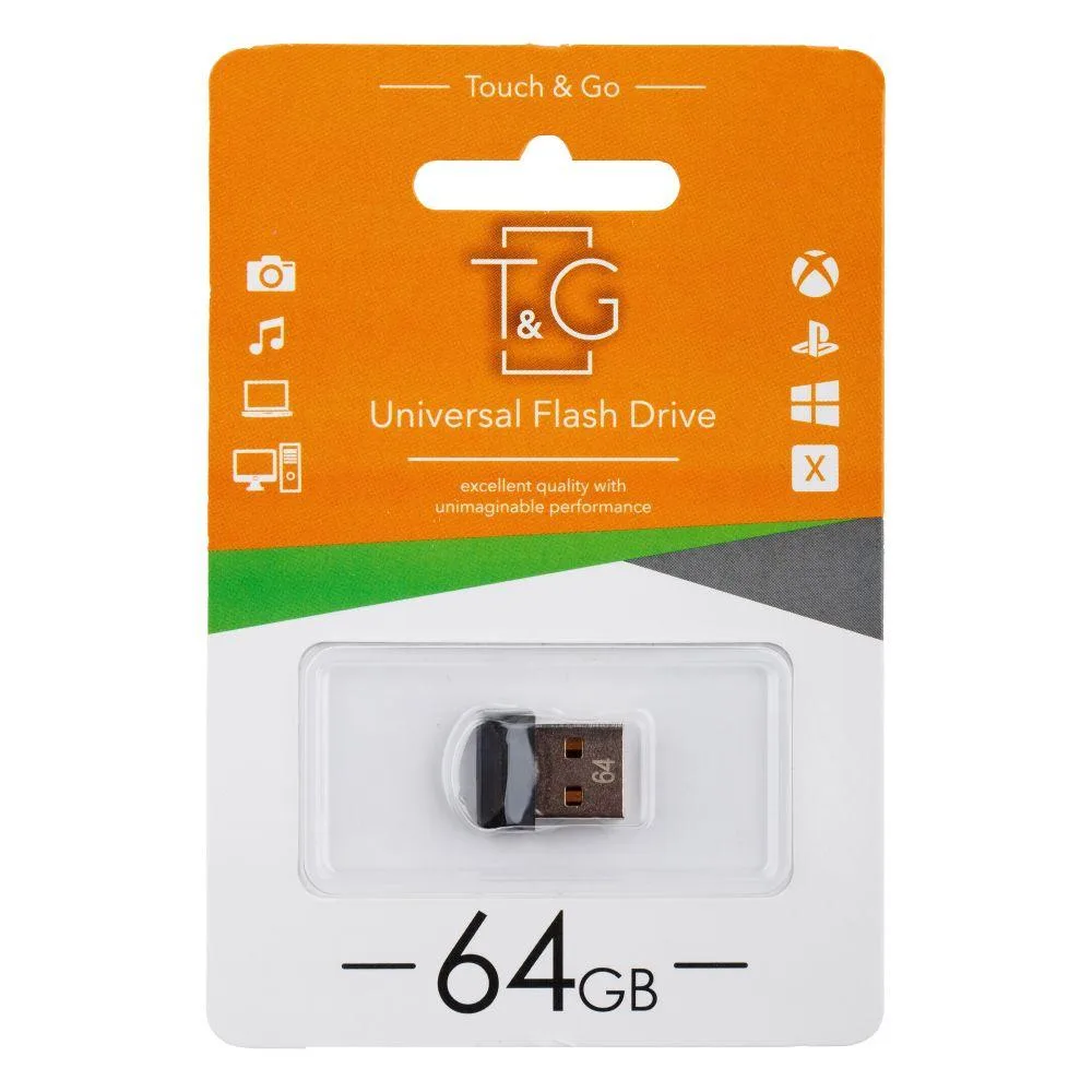 USB флеш-накопичувач T&G 64gb Shorty 010 Чорний