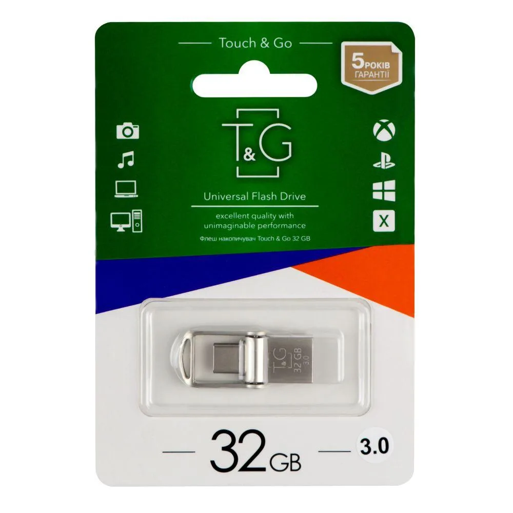 USB OTG флеш-накопичувач 3.0 Type C 32GB T&G металева серія 104 Сталевий