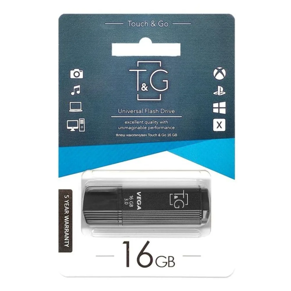 USB флеш-накопичувач T&G 16gb Vega 121 Сірий