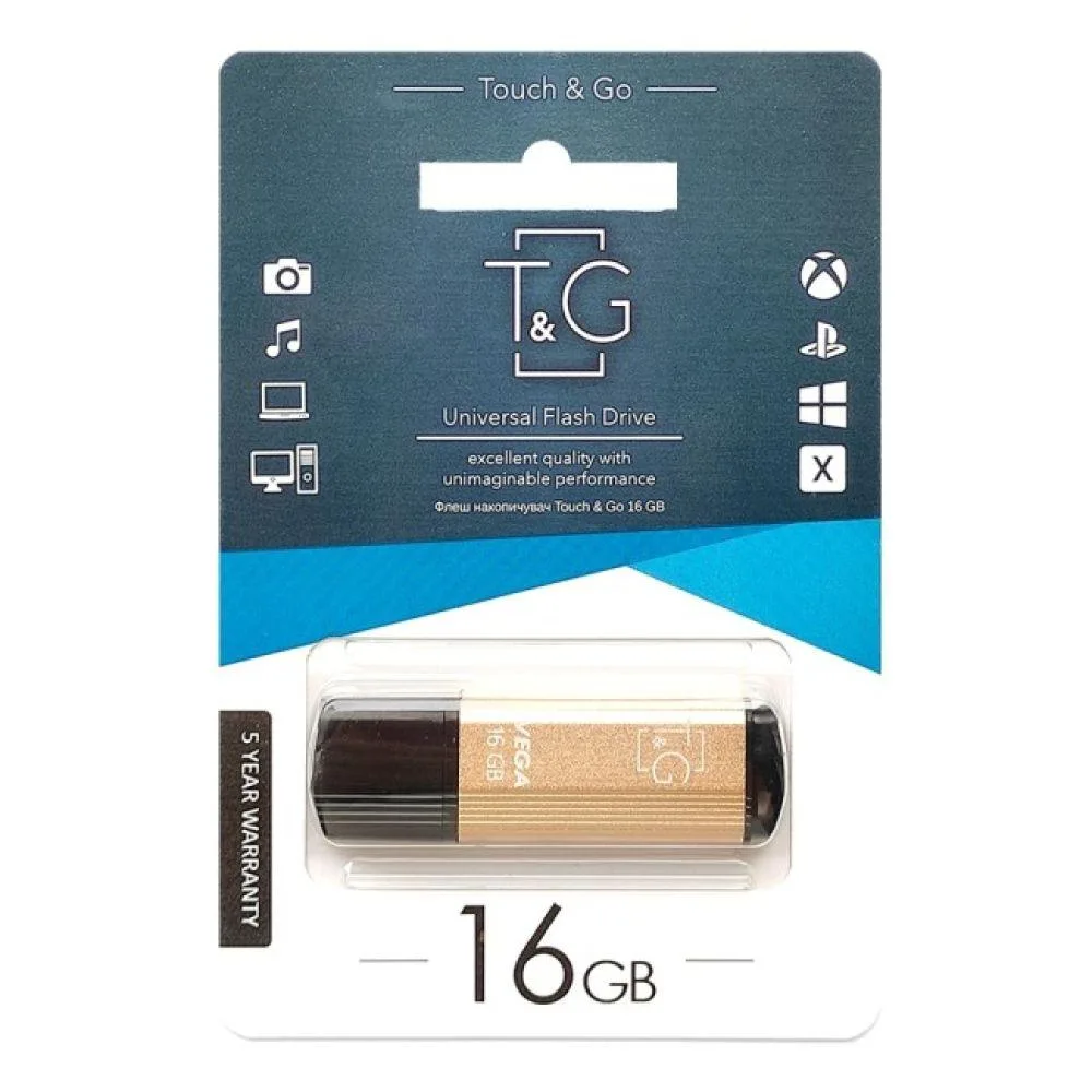 USB флеш-накопичувач T&G 16gb Vega 121 Чорний
