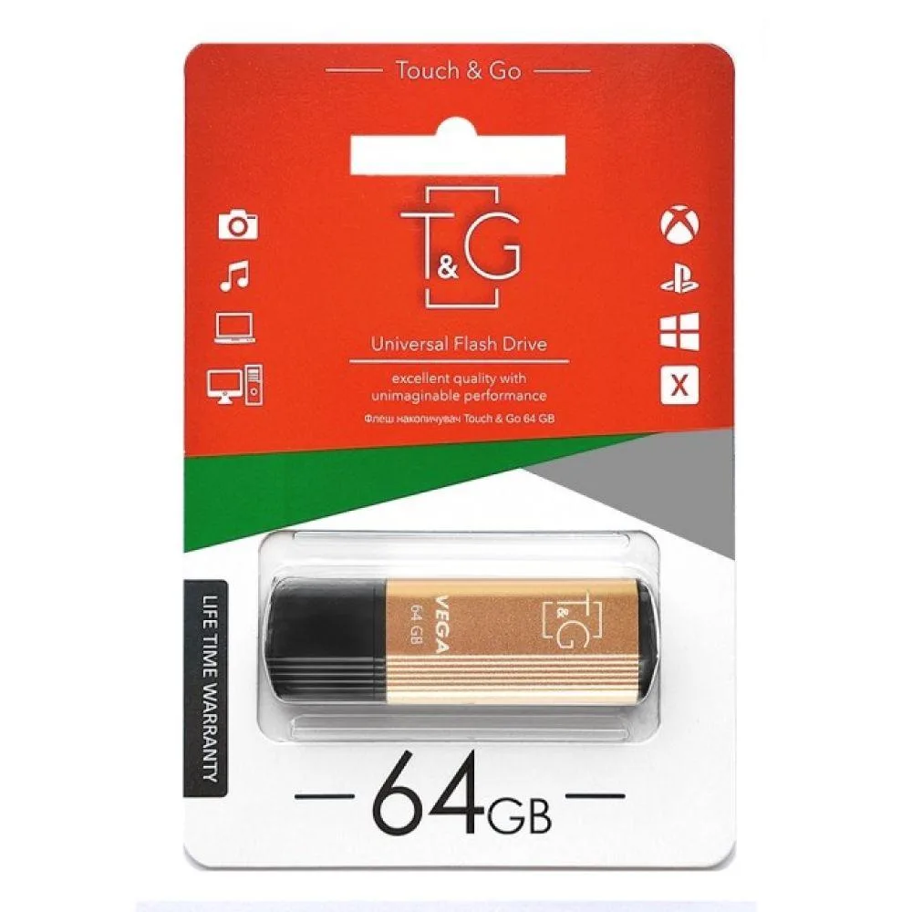 USB флеш-накопичувач T&G 64gb Vega 121 Сірий