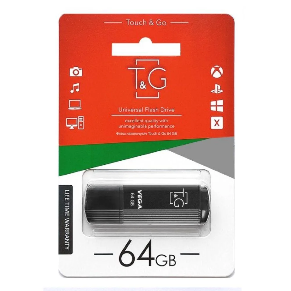 USB флеш-накопичувач T&G 64gb Vega 121 Сірий