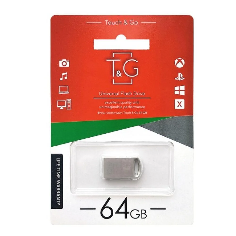 USB флеш-накопичувач T&G 64gb Metal 105 Сталевий