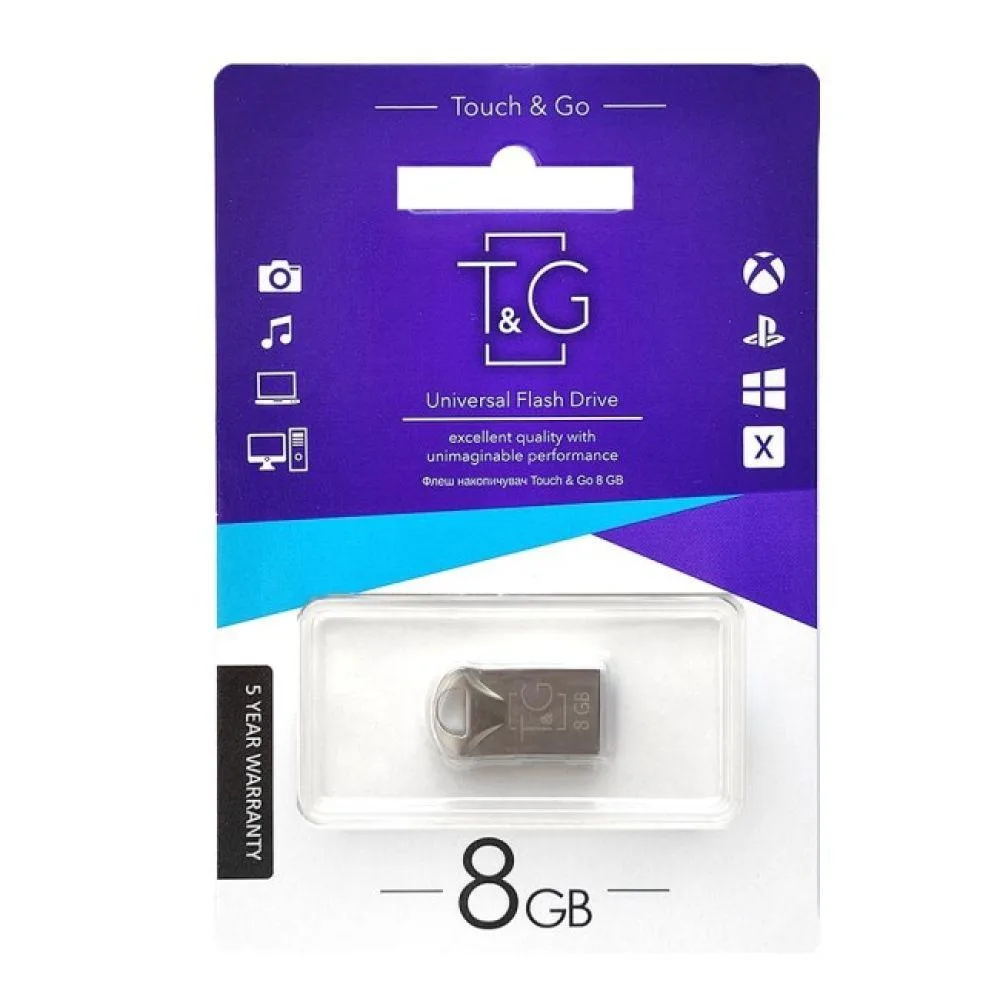 USB флеш-накопичувач T&G 8gb Metal 106 Сталевий