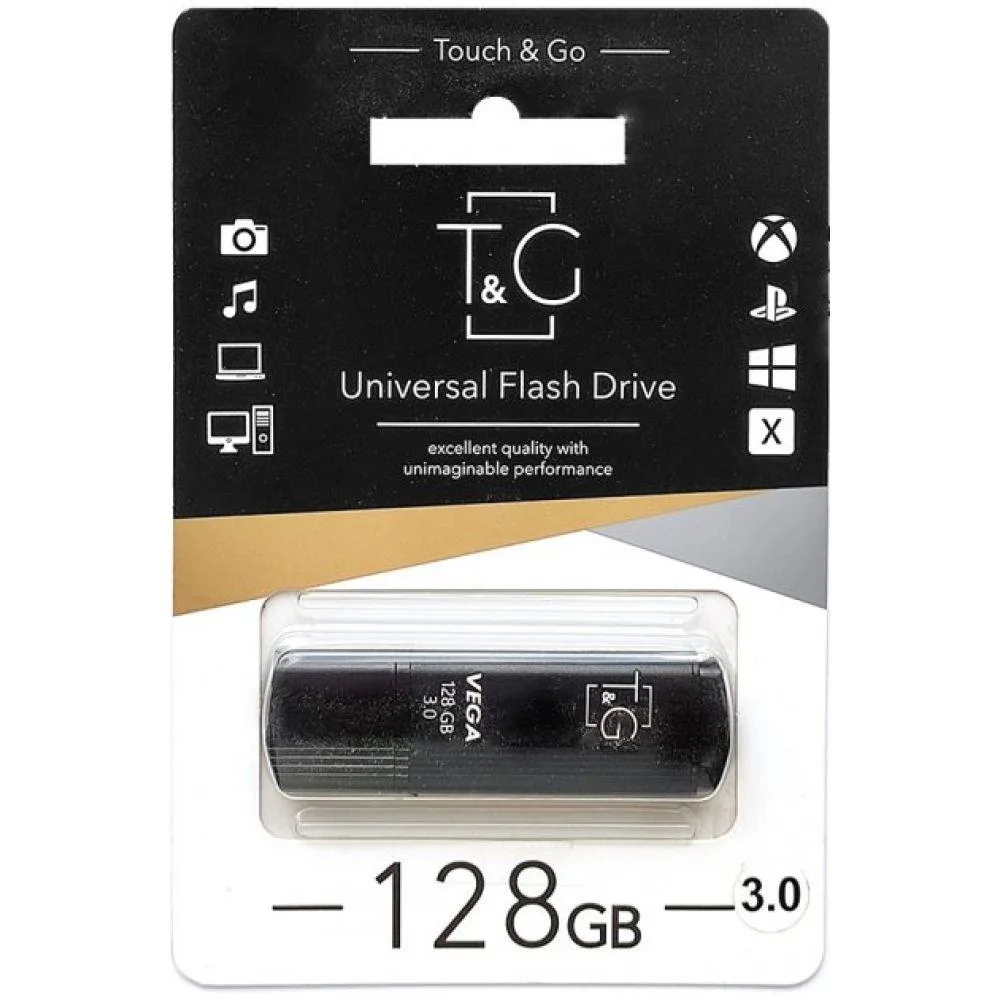 USB флеш-накопичувач 3.0 T&G 128gb Vega 121 Чорний
