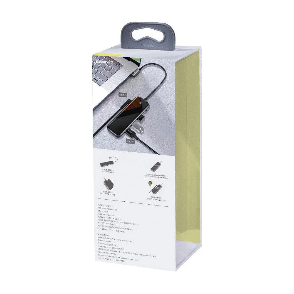 USB-хаб Baseus Multi-functional HUB (Type-C to 4xUSB3.0+PD) Deep Gray