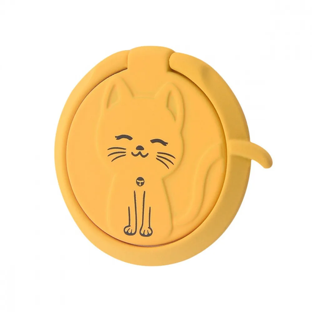 Кільце тримач Cat для телефону yellow
