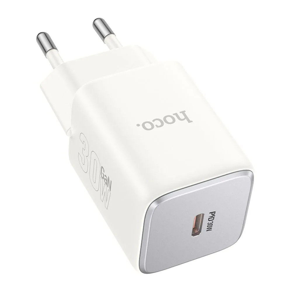 Мережевий Зарядний Пристрій Hoco N43 1USB-C PD/QC 30W GAN Колір Чорний