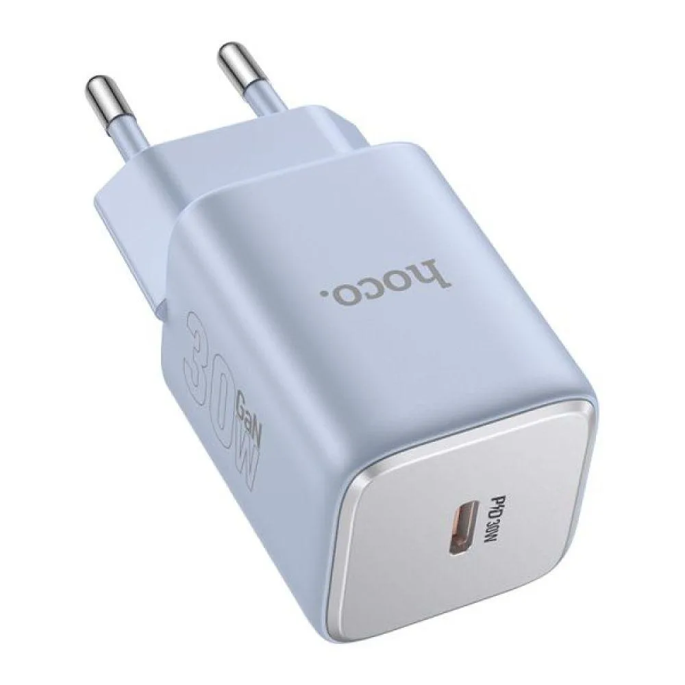 Мережевий Зарядний Пристрій Hoco N43 1USB-C PD/QC 30W GAN Колір Чорний