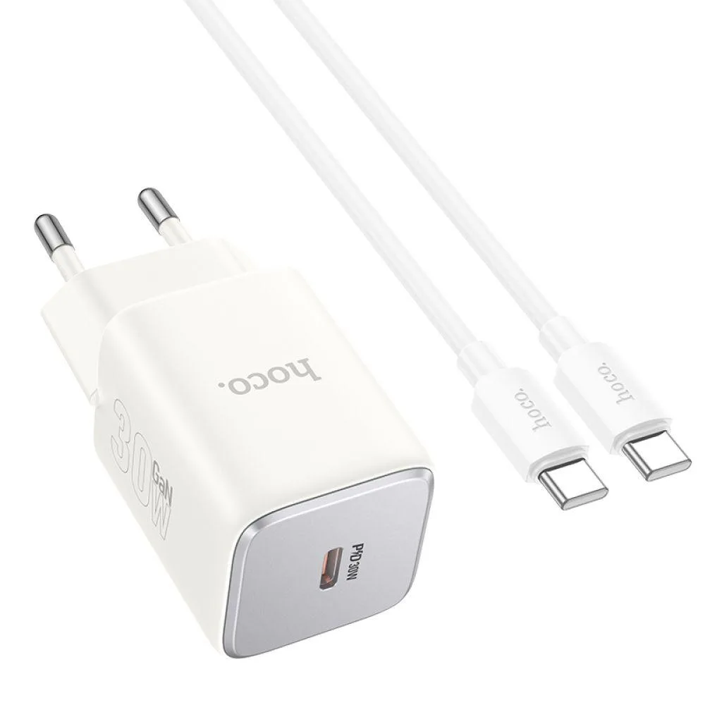 Мережевий Зарядний Пристрій Hoco N43 1USB-C PD/QC 30W GAN Type-C to Type-C Колір Зелений
