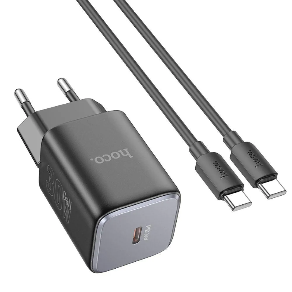 Мережевий Зарядний Пристрій Hoco N43 1USB-C PD/QC 30W GAN Type-C to Type-C Колір Зелений