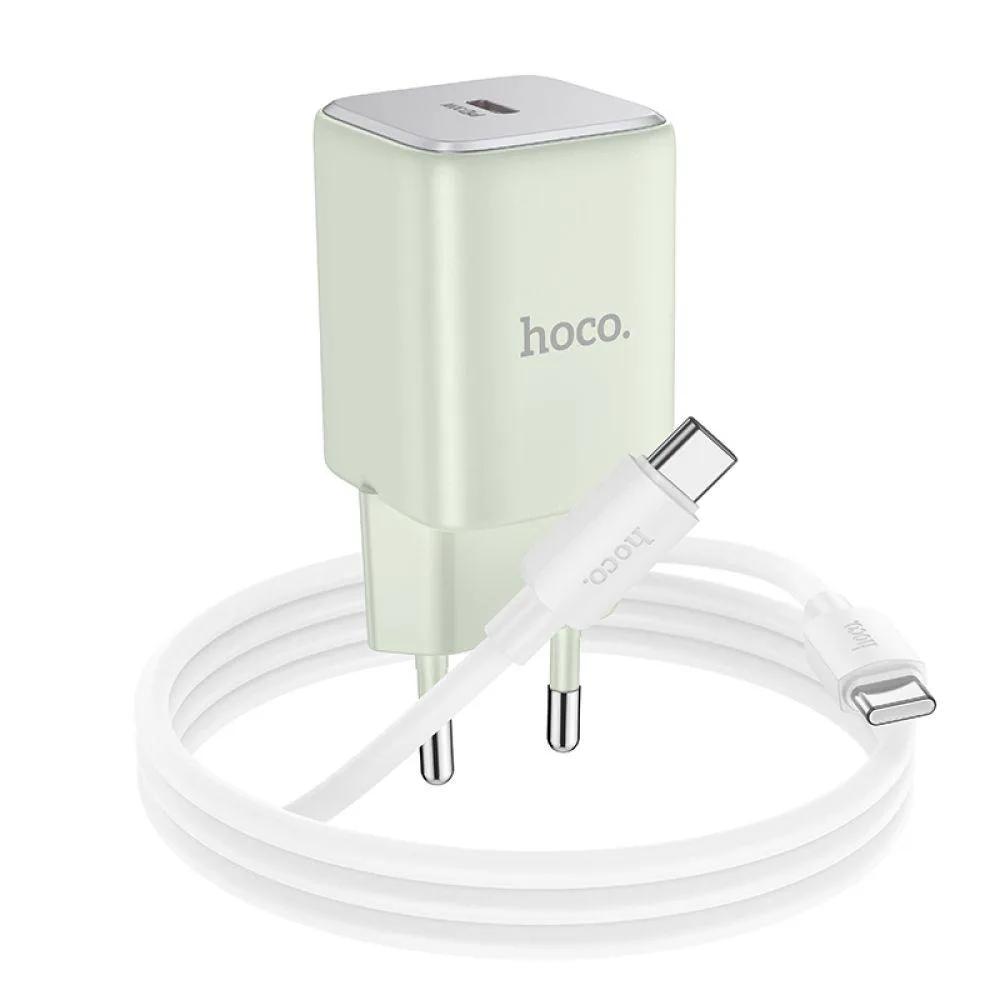 Мережевий Зарядний Пристрій Hoco N43 1USB-C PD/QC 30W GAN Type-C to Type-C Колір Зелений