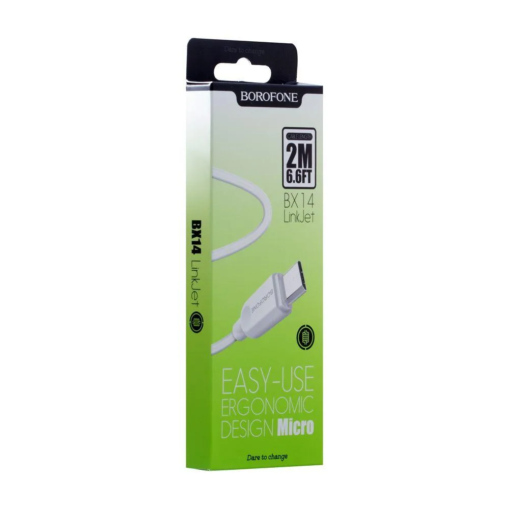 Кабель USB Borofone BX14 Micro 2m Білий
