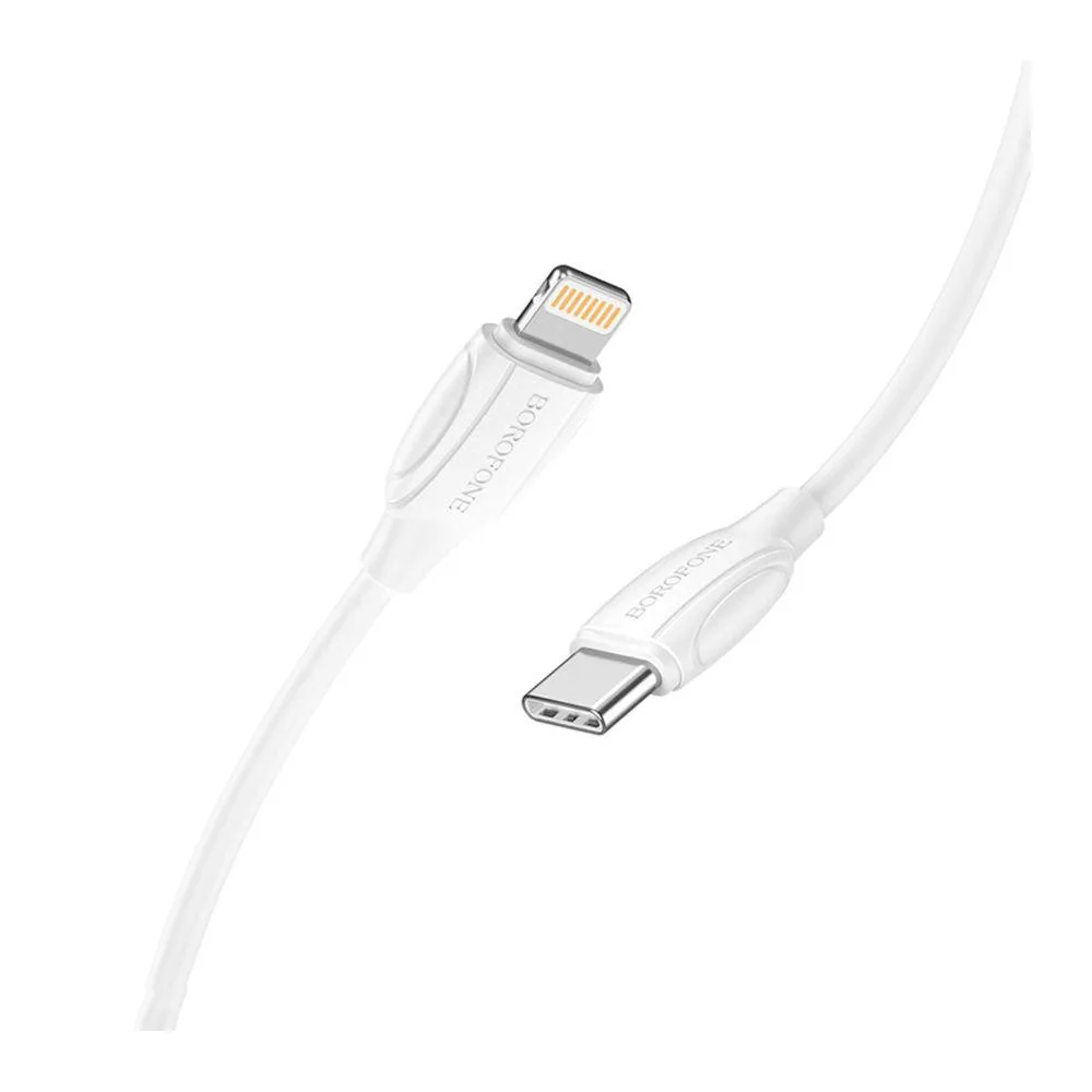 Кабель USB Borofone BX19 Type-C to Lightning 20W Бiлий