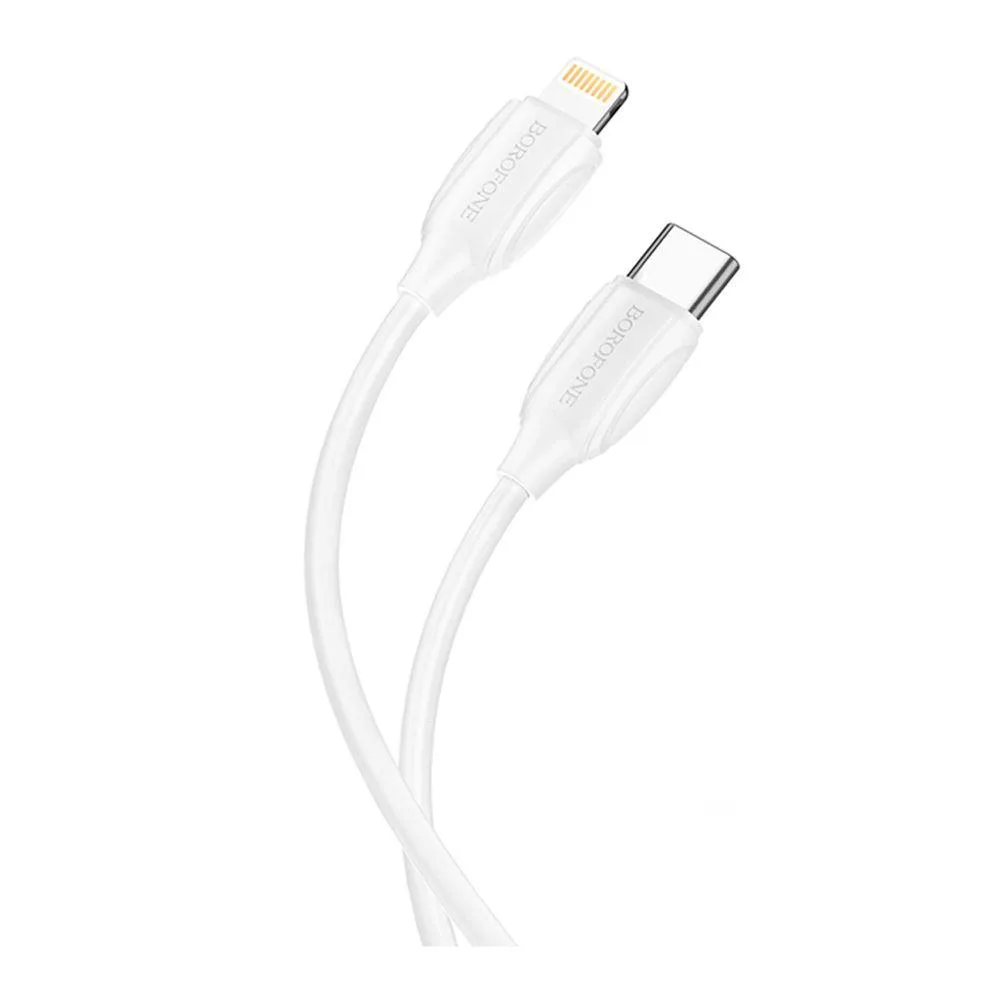 Кабель USB Borofone BX19 Type-C to Lightning 20W Бiлий