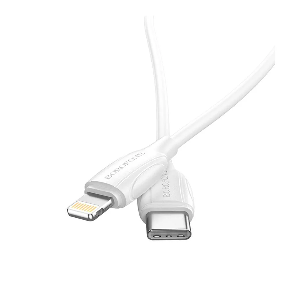 Кабель USB Borofone BX19 Type-C to Lightning 20W Бiлий