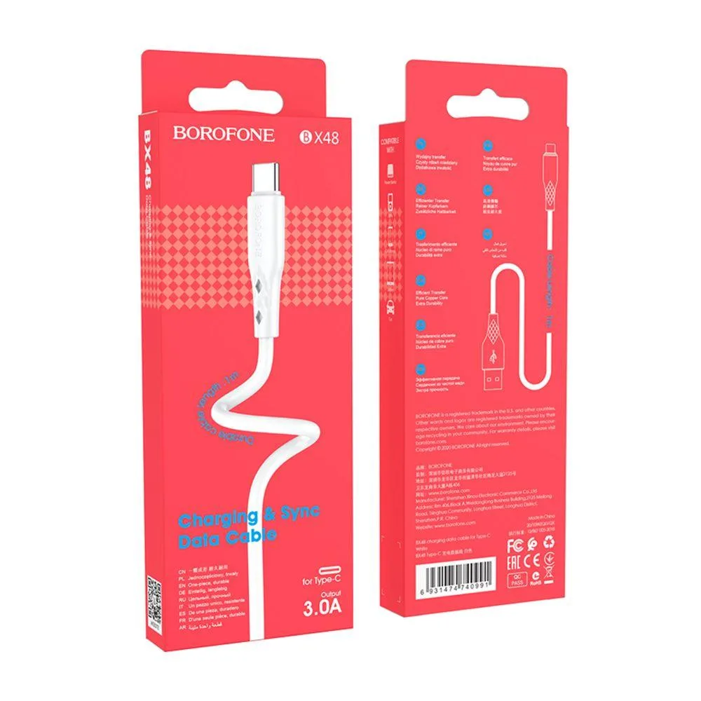 Кабель USB Borofone BX48 Type-C Белый