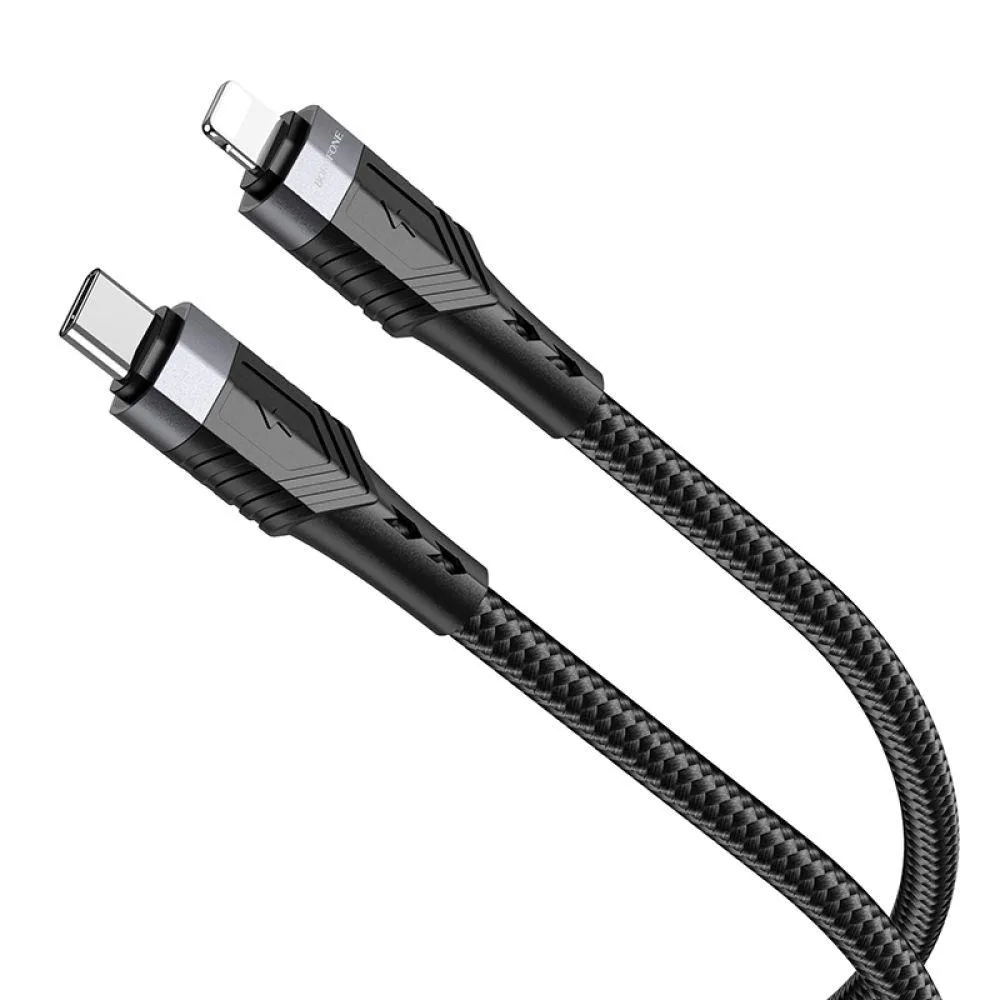 Кабель USB Borofone BU35 PD Type-C to Lightning 1,2m Чорний
